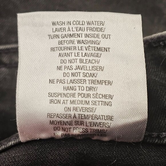 Jane & John Womens Jeans Mid Rise Black Denim With Frayed Side Stripes Size 12 - Picture 10 of 10